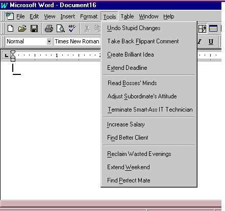 [Word menu with options for 'Read Boss's Mind', 'Adjust Subordinate's Attitude', etc.]